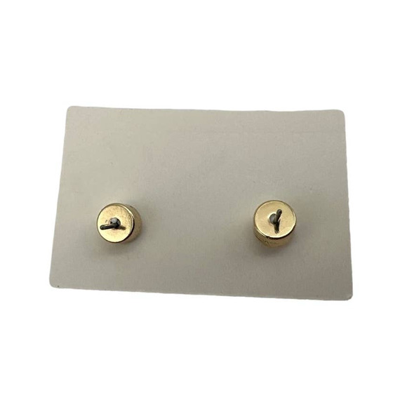MICHAEL KORS Est 1981 Gold-Tone Logo Padlock Stud Earrings - Picture 2 of 4